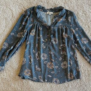 Loft Floral Paisley Long Sleeve Top